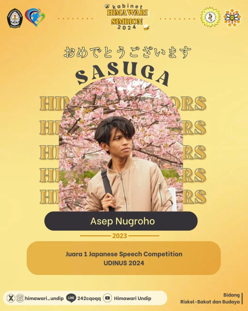 Asep Nugroho, 1st Place Speech Competition: Proof of Indonesian Students’ Potential in the Field of Japanese Language